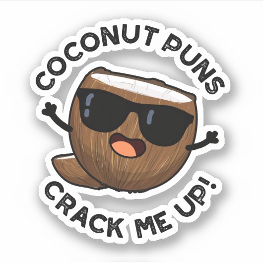 Coconut Puns haalt me op schamel. Sticker (Voorkant)