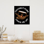 Coconut Puns zet me op schamele fruitpun Dark BG Poster (Keuken)