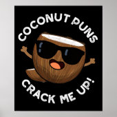 Coconut Puns zet me op schamele fruitpun Dark BG Poster (Voorkant)