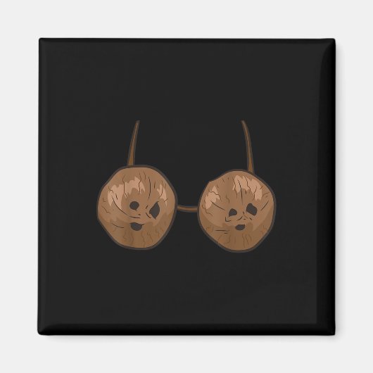 Coconut Summer Coconuts Bra Funny Coconut Magneet (Voorkant)