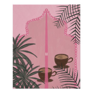 Coconut Tea Cups in een tropische schuilplaats Perfect Poster
