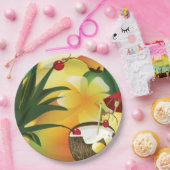 Coconut Tiki Bar Luau Bord tropisch papier (Feest)