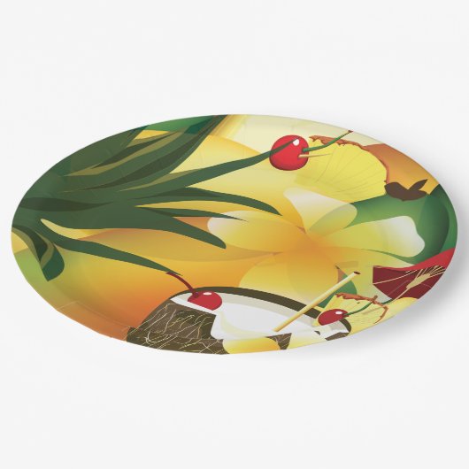Coconut Tiki Bar Luau Bord tropisch papier (Gekanteld)