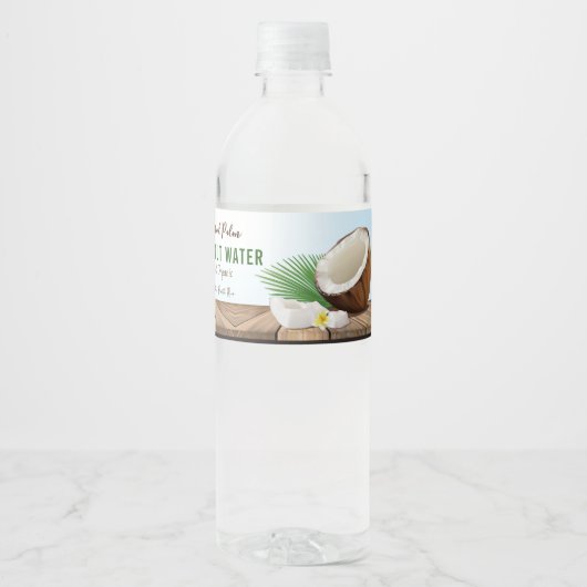Coconut Tropical Waterfles Etiket (Voorkant)
