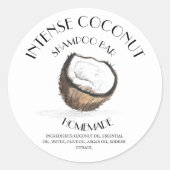Coconut Vanilla Homemade Ingrediënten Typografie C Ronde Sticker (Voorkant)