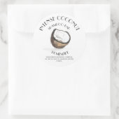 Coconut Vanilla Homemade Ingrediënten Typografie C Ronde Sticker (Tas)