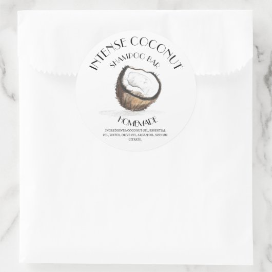 Coconut Vanilla Homemade Ingrediënten Typografie C Ronde Sticker (Tas)