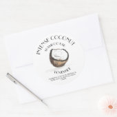 Coconut Vanilla Homemade Ingrediënten Typografie C Ronde Sticker (Envelop)