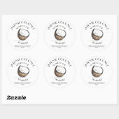 Coconut Vanilla Homemade Ingrediënten Typografie C Ronde Sticker (Vel)