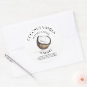 Coconut Vanilla Homemade Ingrediënten Typografie Ronde Sticker (Envelop)