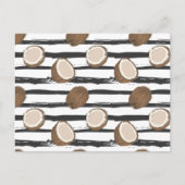 Coconuts on Grunge Stripes Pattern Briefkaart (Voorkant)