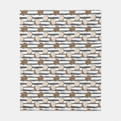 Coconuts on Grunge Stripes Pattern Fleece Deken (Voorkant)
