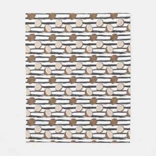 Coconuts on Grunge Stripes Pattern Fleece Deken