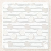 Coconuts on Grunge Stripes Pattern Glazen Onderzetter (Achterkant)
