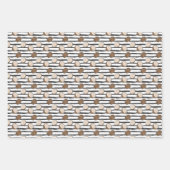 Coconuts on Grunge Stripes Pattern Inpakpapier Vel (Voorkant)