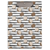 Coconuts on Grunge Stripes Pattern Klembord (Voorkant)