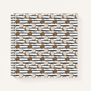 Coconuts on Grunge Stripes Pattern Notitieboek