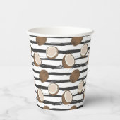 Coconuts on Grunge Stripes Pattern Papieren Bekers (Achterkant)