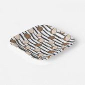 Coconuts on Grunge Stripes Pattern Papieren Bordje (Gebogen)