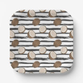 Coconuts on Grunge Stripes Pattern Papieren Bordje (Voorkant)