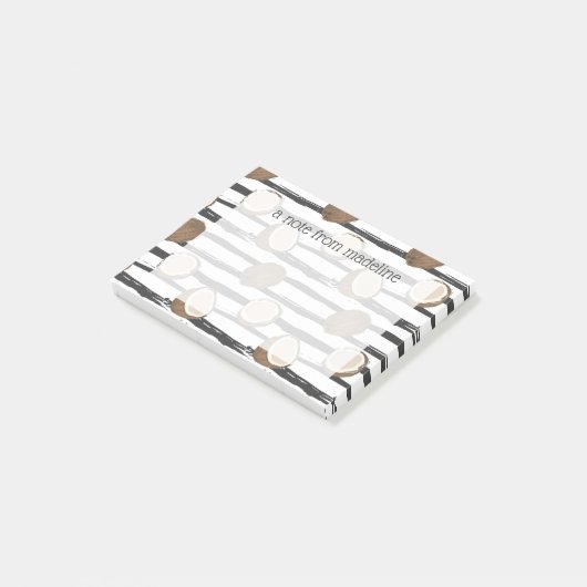 Coconuts on Grunge Stripes Pattern Post-it® Notes (Schuin)