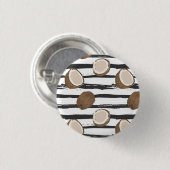 Coconuts on Grunge Stripes Pattern Ronde Button 3,2 Cm (Voorkant /achterkant)