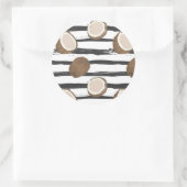 Coconuts on Grunge Stripes Pattern Ronde Sticker (Tas)