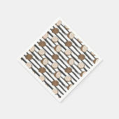 Coconuts on Grunge Stripes Pattern Servet (Hoek)