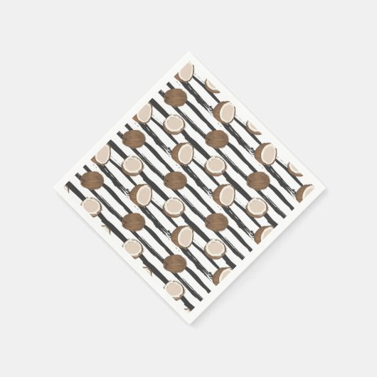 Coconuts on Grunge Stripes Pattern Servet (Hoek)