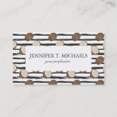 Coconuts on Grunge Stripes Pattern Visitekaartje (Voorkant)