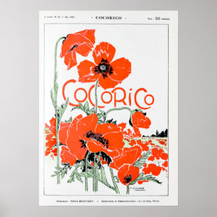 Cocorico Advertisement - Rode Bloemen Poster