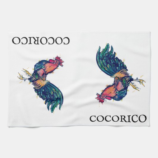 CoCORICO Red Rooster Kitchen Towel Theedoek (Horizontaal)