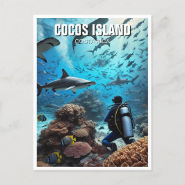 Cocos Island Scuba Diver Briefkaart