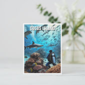Cocos Island Scuba Diver Briefkaart (Staand voorkant)