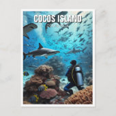 Cocos Island Scuba Diver Briefkaart (Voorkant)