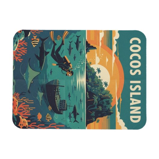 Cocos Island Scuba Diver Magneet (Horizontaal)