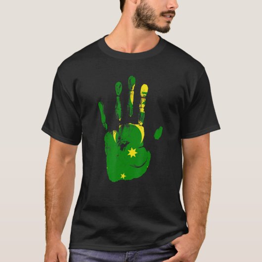 Cocos Island Vlag Hand Mannen Vrouwen Kinder T-shirt (Voorkant)