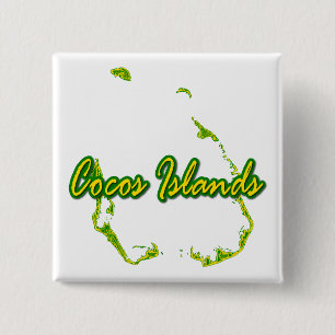 Cocos (Keeling)-eilanden Vierkante Button 5,1 Cm