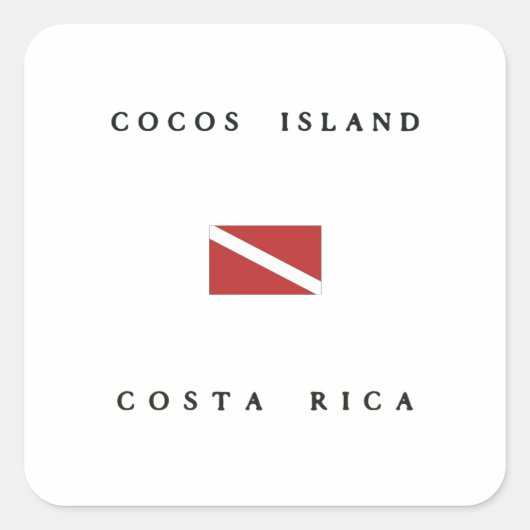 Cocoseiland Costa Rica Duikvlag Vierkante Sticker (Voorkant)