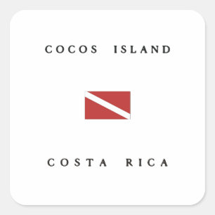 Cocoseiland Costa Rica Duikvlag Vierkante Sticker