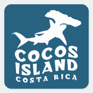 Cocoseiland Costa Rica Hammerhead Sharks Vierkante Sticker