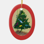 Cocotte kerstboom keramisch ornament (Voorkant)