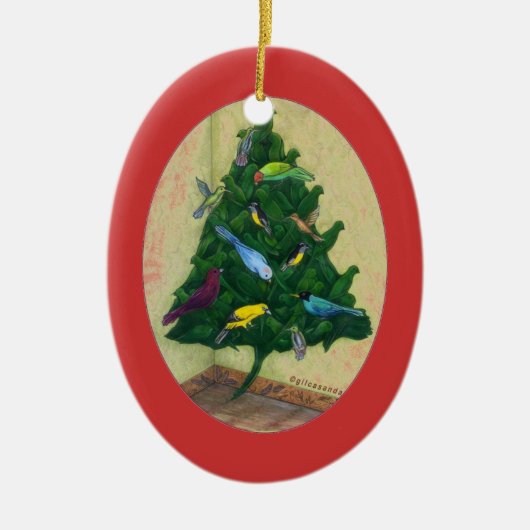 Cocotte kerstboom keramisch ornament (Voorkant)