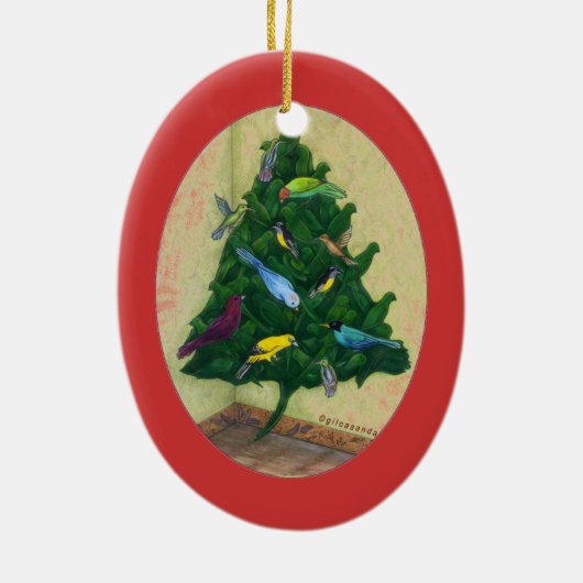 Cocotte kerstboom keramisch ornament (Achterkant)