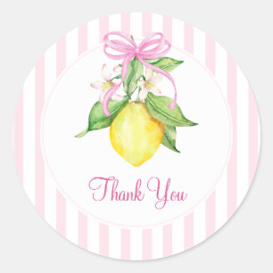 Cocquete Citroenroze Baby Shower Bedankt Ronde Sticker