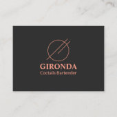 Coctail Bartender Zwart Roze Eenvoudige Typografie Visitekaartje (Voorkant)