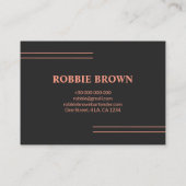 Coctail Bartender Zwart Roze Eenvoudige Typografie Visitekaartje (Achterkant)