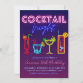Coctail Night - Neon Drink Kaart (Voorkant)