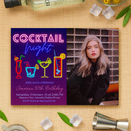 Coctail Night - Neon met Afbeelding Kaart
