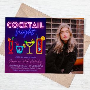 Coctail Night - Neon met Afbeelding Kaart